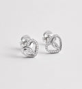 Diamond Heart Earrings 14KW