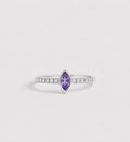 Amethyst Stone with Diamonds Accents 14KW