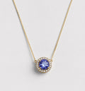 Tanzanite Stone Diamonds Necklace 10K