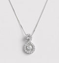 Diamond Tear Necklace 14KW