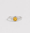 Citrine Stone with Diamonds Accents 14KW