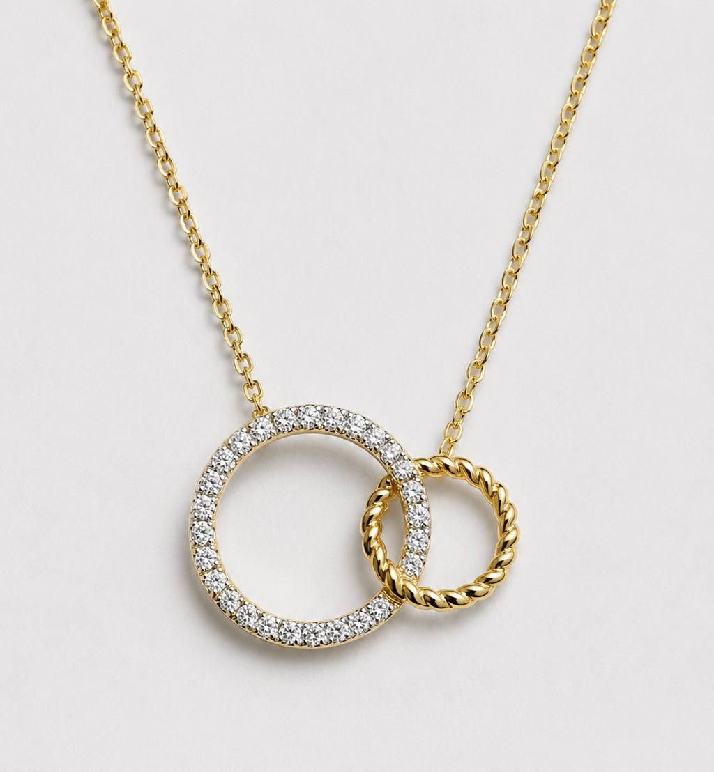 Diamond Loop Necklace 14KWY