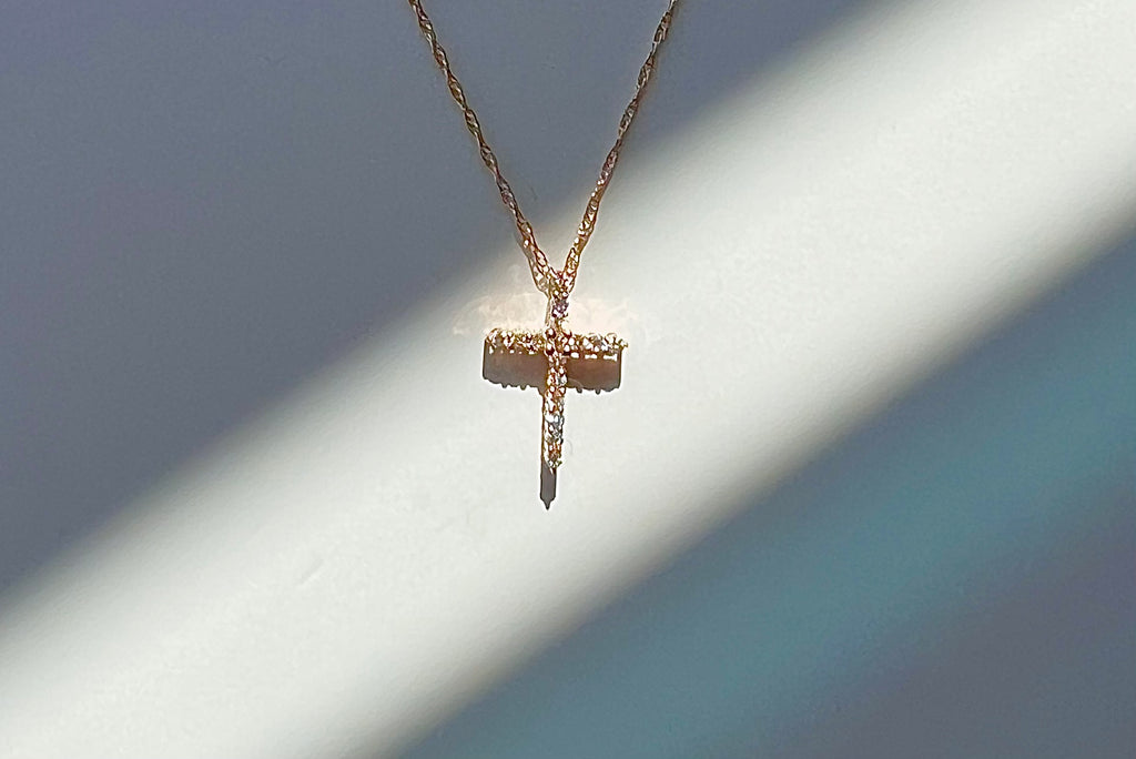Diamond Cross Necklace 14K
