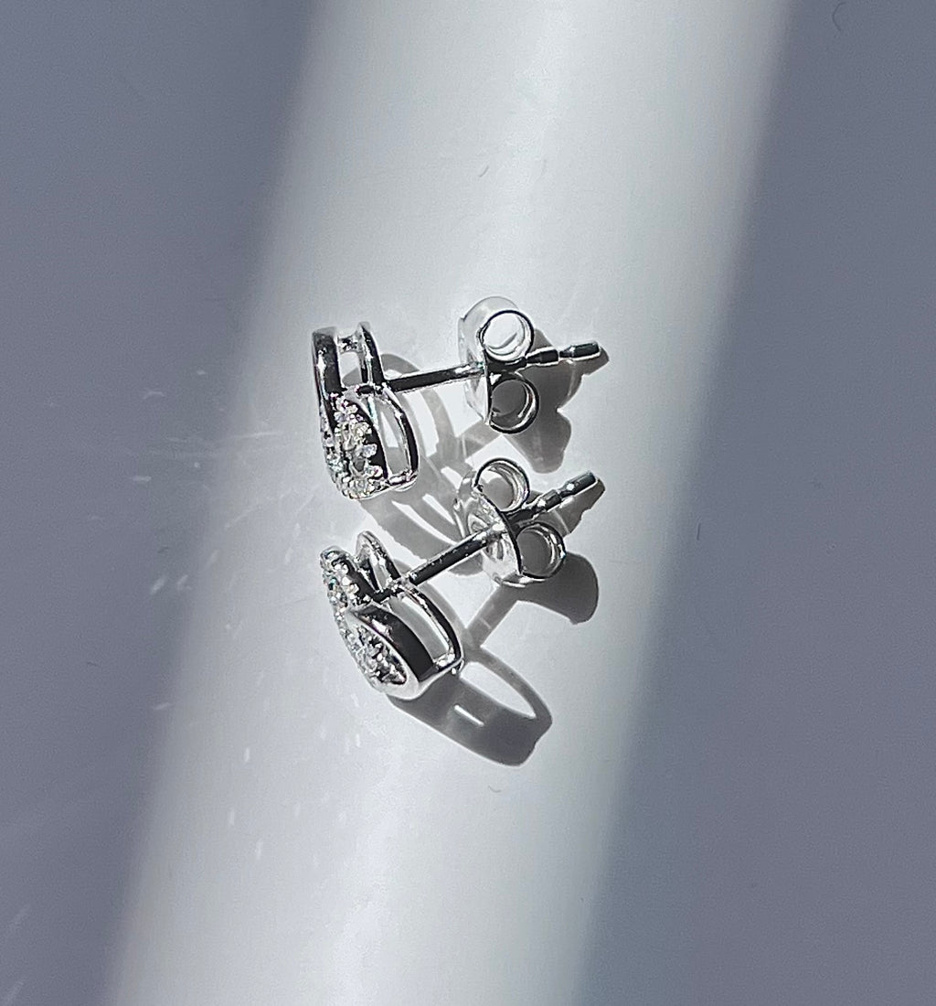 Diamond Heart Earrings 14KW
