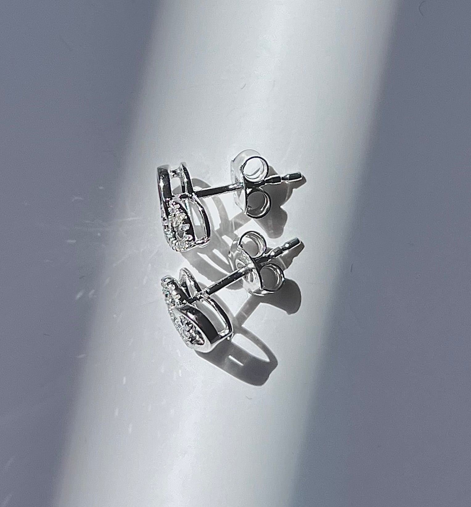 Diamond Heart Earrings 14KW